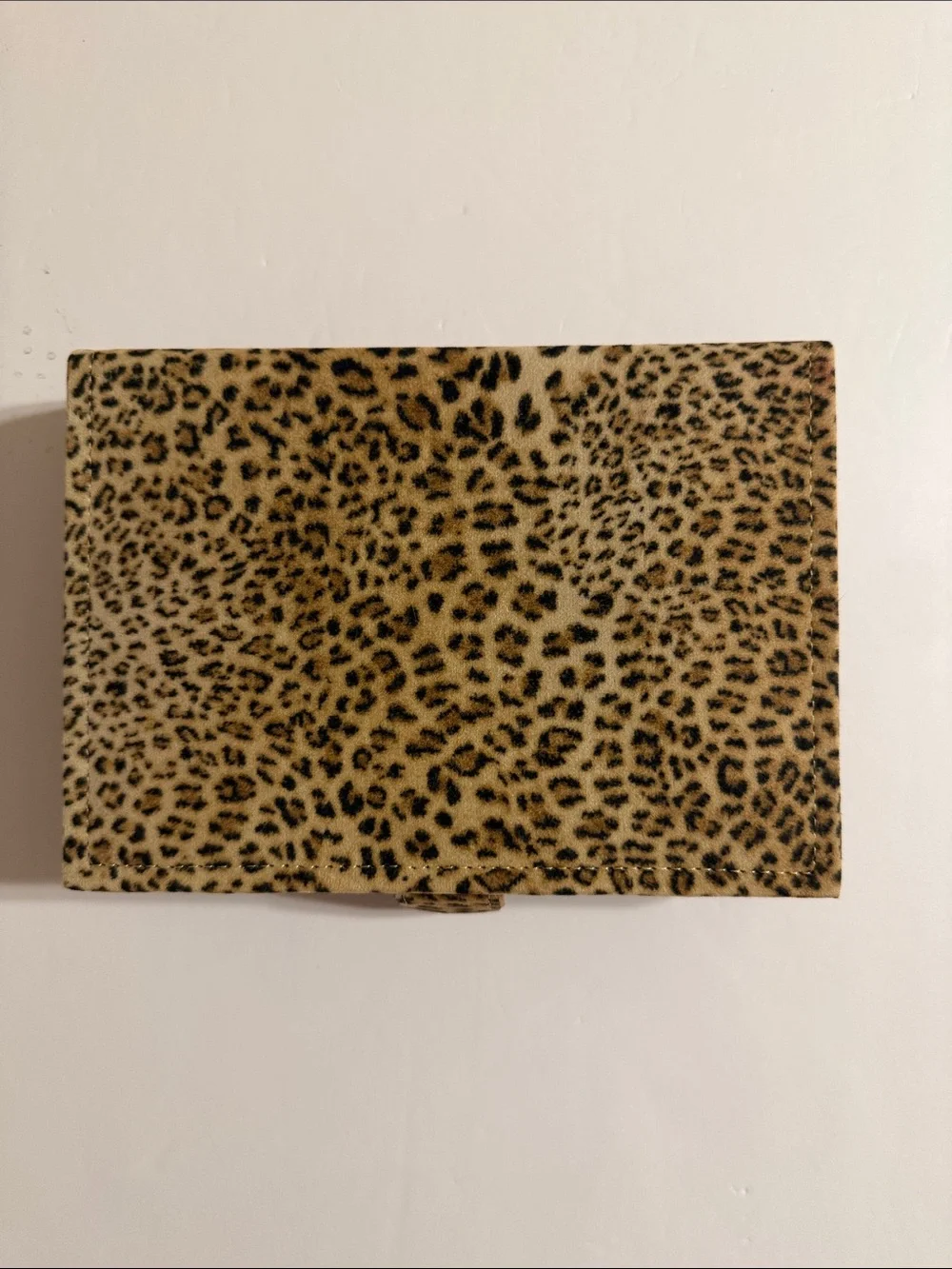 Reed & Barton Leopard Cheetah Print Ring Organizer - Beige Interior 7x5 NWOT